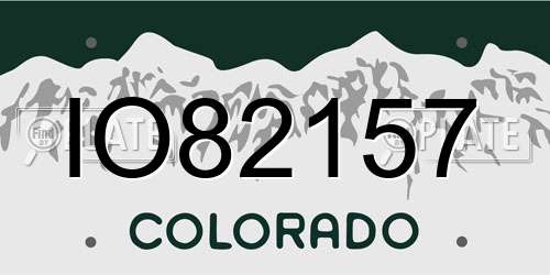 IO82157 Colorado License Plate