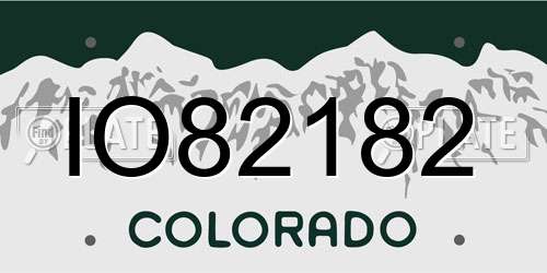 IO82182 Colorado License Plate