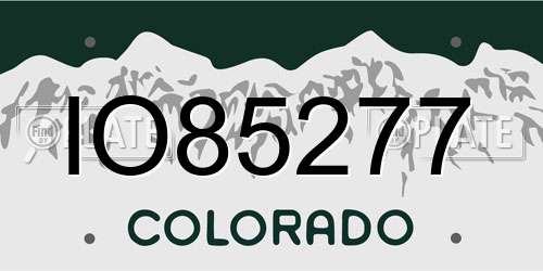 IO85277 Colorado License Plate