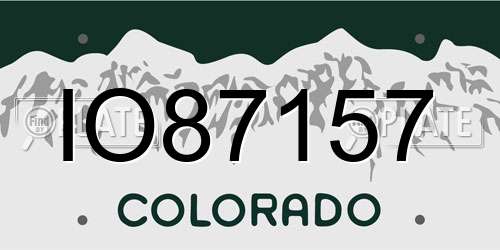 IO87157 Colorado License Plate