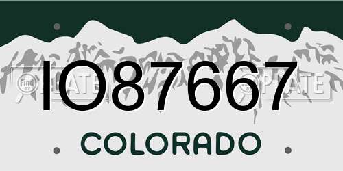 IO87667 Colorado License Plate