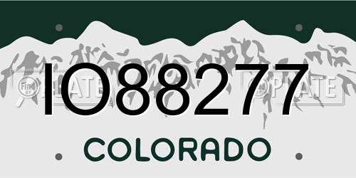 IO88277 Colorado License Plate