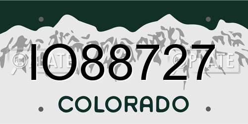 IO88727 Colorado License Plate