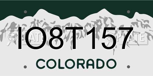 IO8T157 Colorado License Plate
