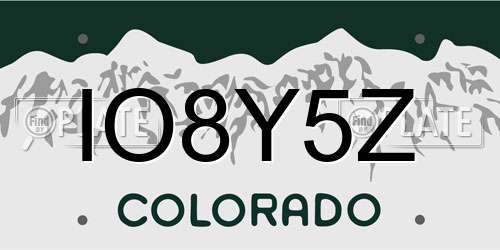 IO8Y5Z Colorado License Plate