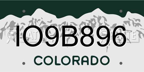 IO9B896 Colorado License Plate