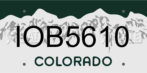 IOB5610 Colorado License Plate