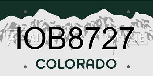 IOB8727 Colorado License Plate