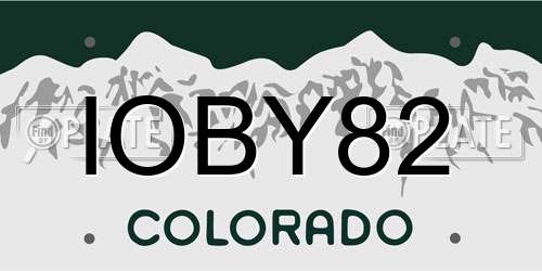 IOBY82 Colorado License Plate