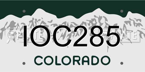 IOC285 Colorado License Plate