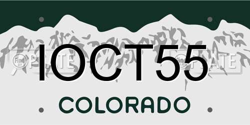 IOCT55 Colorado License Plate