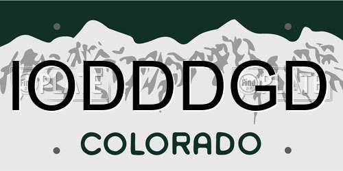 IODDDGD Colorado License Plate