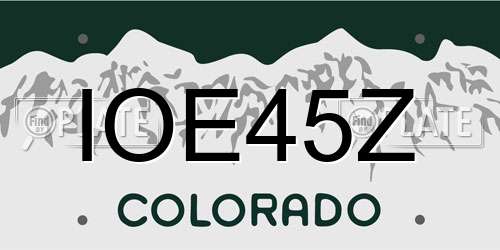 IOE45Z Colorado License Plate