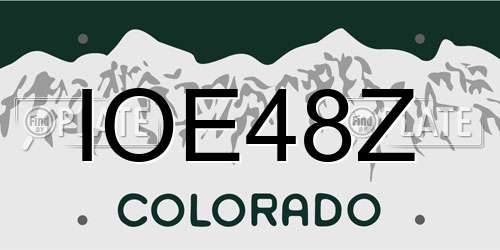 IOE48Z Colorado License Plate