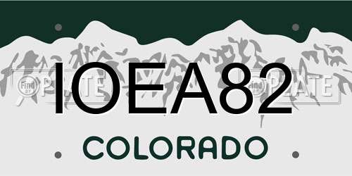 IOEA82 Colorado License Plate