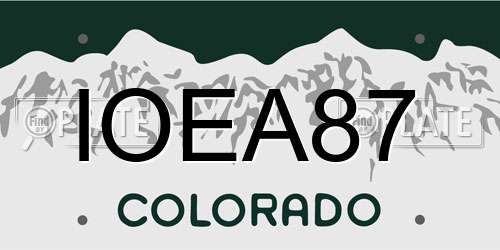 IOEA87 Colorado License Plate