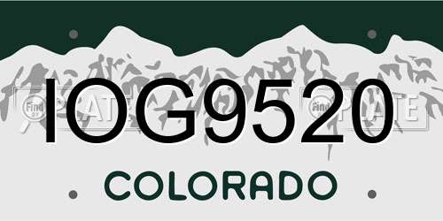 IOG9520 Colorado License Plate
