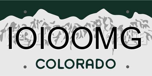 IOIOOMG Colorado License Plate