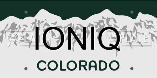 IONIQ Colorado License Plate