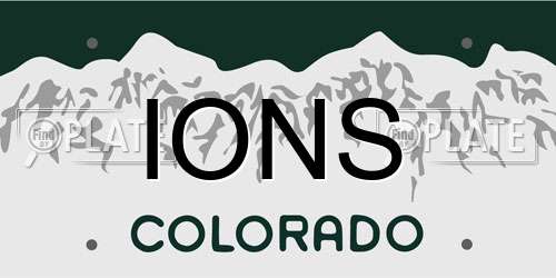 IONS Colorado License Plate
