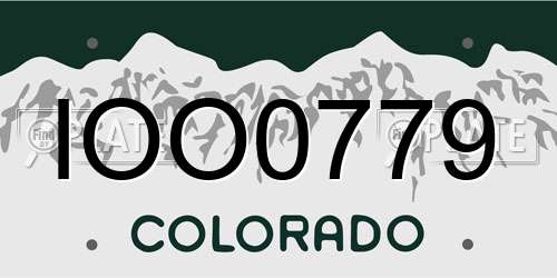 IOO0779 Colorado License Plate