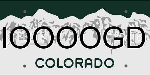 IOOOOGD Colorado License Plate