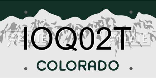 IOQ02T Colorado License Plate