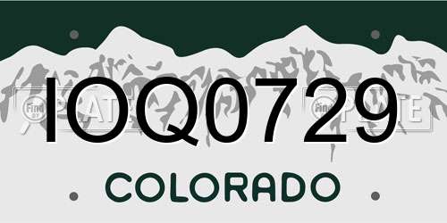 IOQ0729 Colorado License Plate