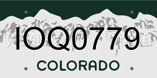 IOQ0779 Colorado License Plate