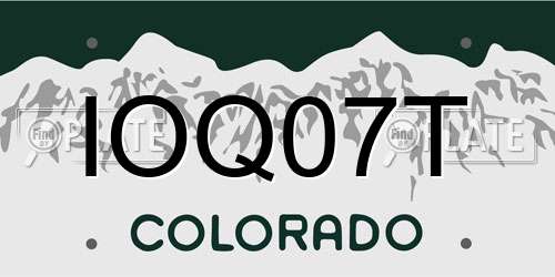 IOQ07T Colorado License Plate