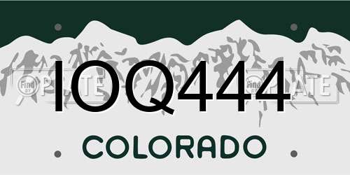 IOQ444 Colorado License Plate