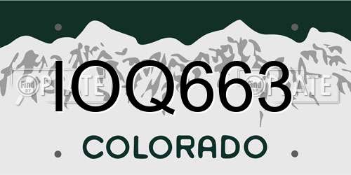 IOQ663 Colorado License Plate