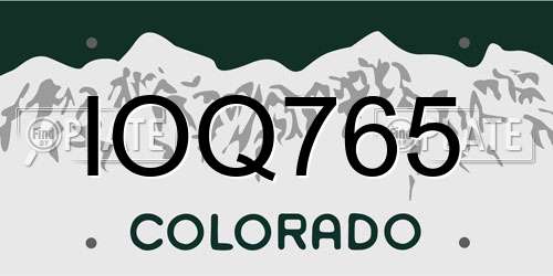 IOQ765 Colorado License Plate
