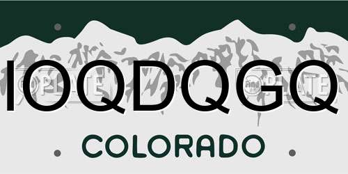 IOQDQGQ Colorado License Plate