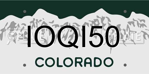 IOQI50 Colorado License Plate