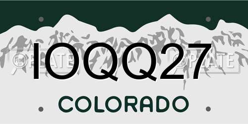 IOQQ27 Colorado License Plate