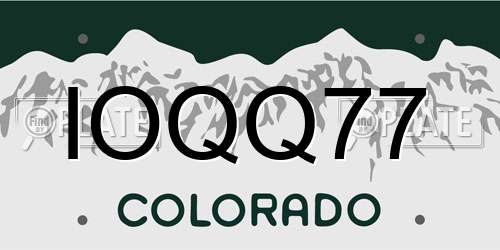 IOQQ77 Colorado License Plate