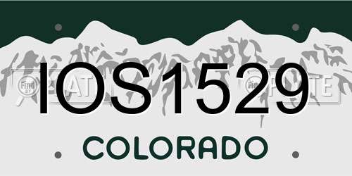 IOS1529 Colorado License Plate