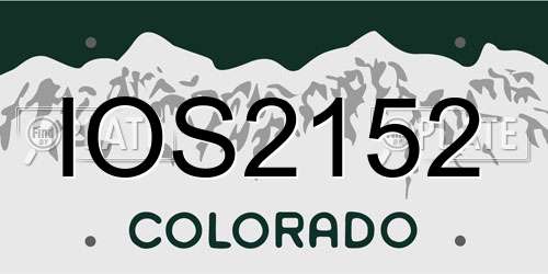 IOS2152 Colorado License Plate