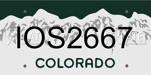 IOS2667 Colorado License Plate