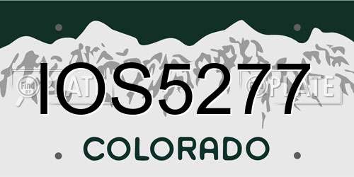 IOS5277 Colorado License Plate