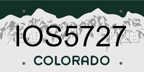 IOS5727 Colorado License Plate