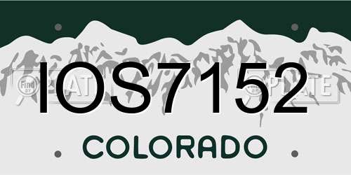 IOS7152 Colorado License Plate