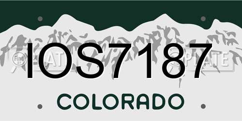 IOS7187 Colorado License Plate