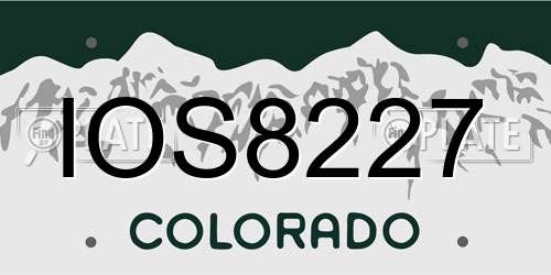 IOS8227 Colorado License Plate