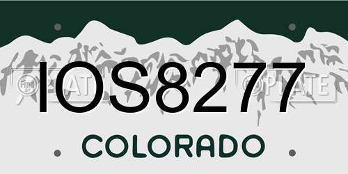 IOS8277 Colorado License Plate