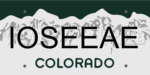 IOSEEAE Colorado License Plate