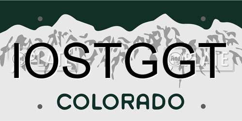 IOSTGGT Colorado License Plate