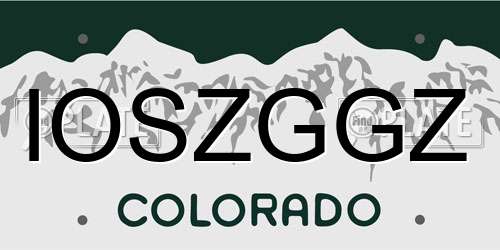 IOSZGGZ Colorado License Plate