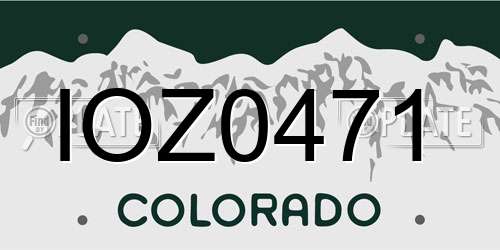 IOZ0471 Colorado License Plate